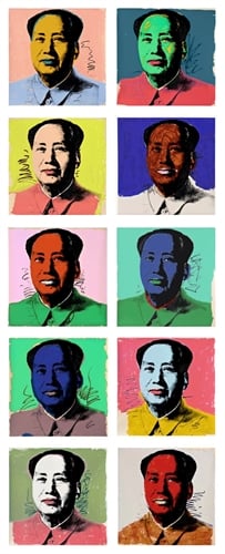 Andy Warhol, Mao (complete set of 10 works) (1972). Est. $500,000–$700,000.