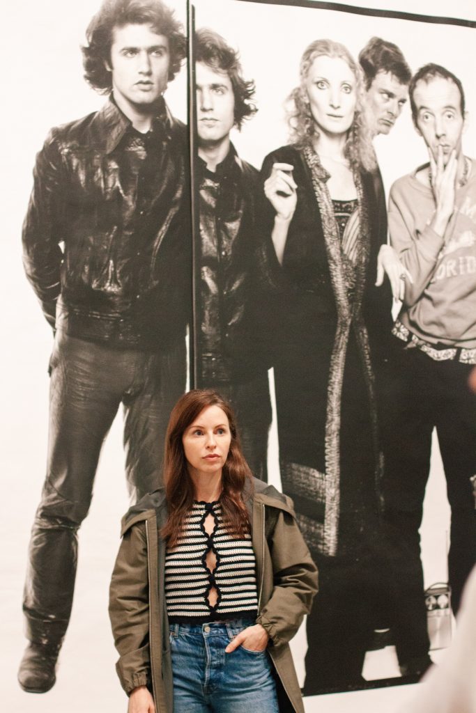 Euphoria's costume designer Heidi Bivens stands in front of Richard Avedon's mural of the Warhol entourage at the Met on April 6, 2023. Photo: Elvin Tavarez.