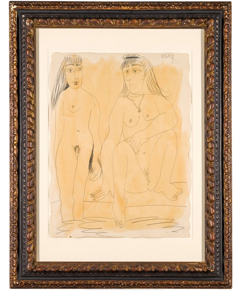 Pablo Picasso, Deux nus debout (1967). Est. $350,000–$450,000.