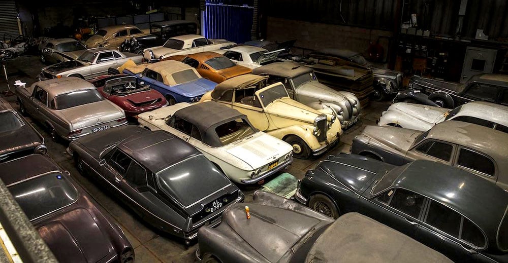 Ad Palmen stored his 230 classic cars in two warehouses and a church. Courtesy of Gallery Aaldering/Classic Car Auctions.