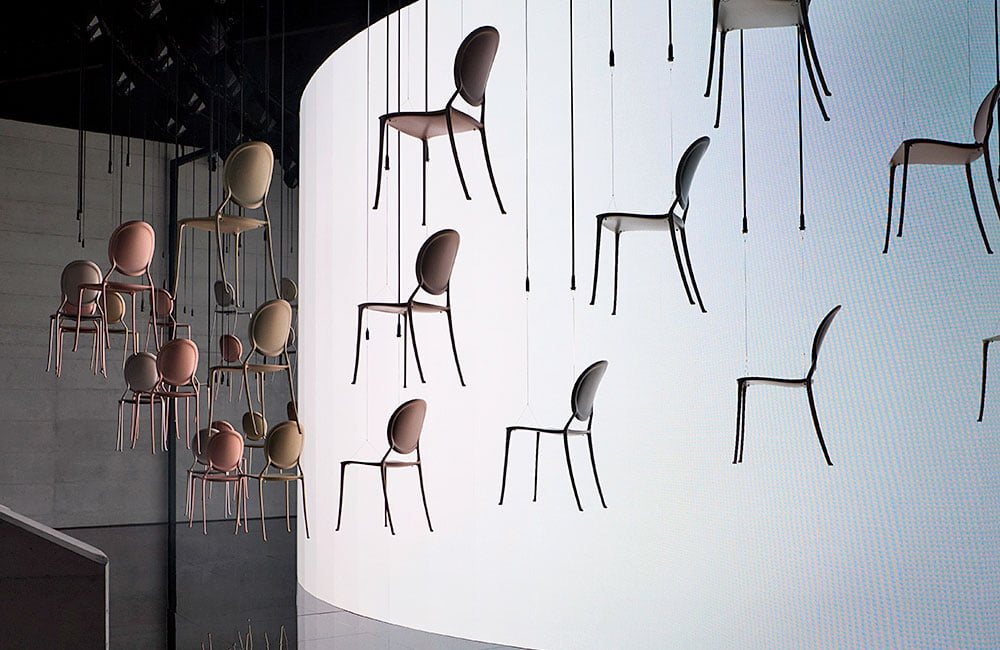 Dior chairs by Pilippe Starck. Photo: Adrien Dirand. Courtesy of Dior.