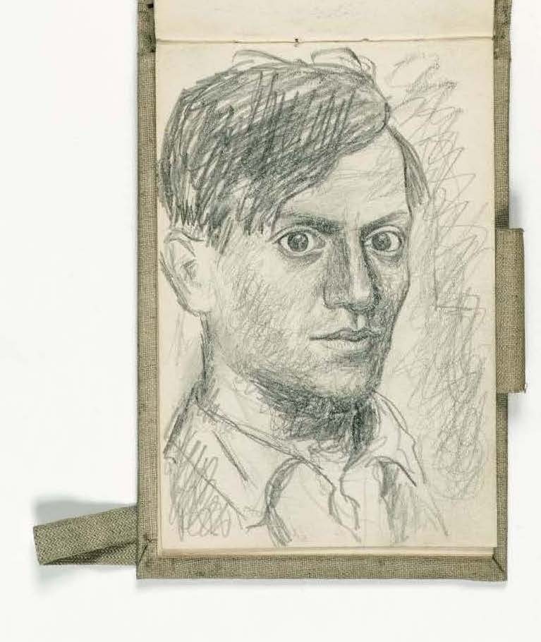 Pablo Picasso, <i>Self Portrait from Carnet 214</i>, Paris-Biarritz, summer-autumn 1918 @ FABA Photo: Marc Domage / 2023 Estate of Pablo Picasso-ARS New York.
