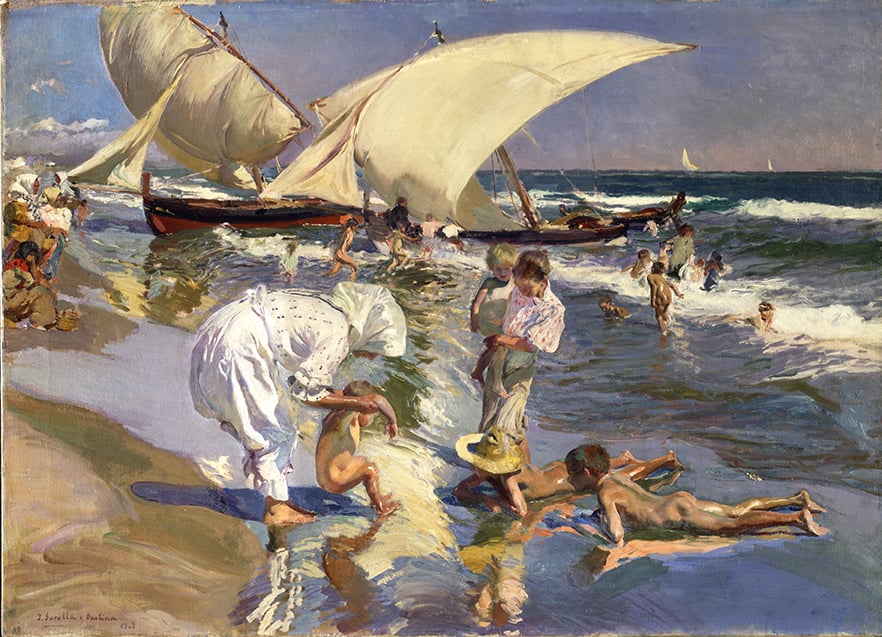 Joaquín Sorolla y Bastida, Beach of Valencia by Morning Light (1908). Collection of the Hispanic Society of America.