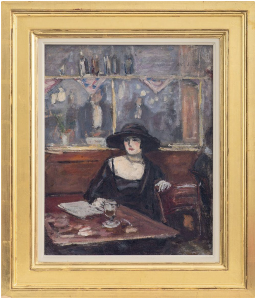 Albert Andre, Woman in Cafe (n.d.). Courtesy of Showplace.