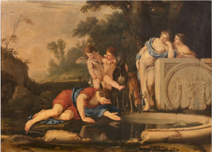 Laurent de La Hyre, Narcissus (circa 1640). Image via Artcurial, Paris.