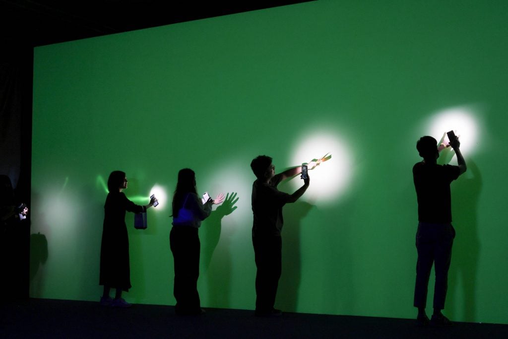 Installation view of Olaf Nicolai's interactive work at Taipei Dangdai 2023. Courtesy Taipei Dangdai.
