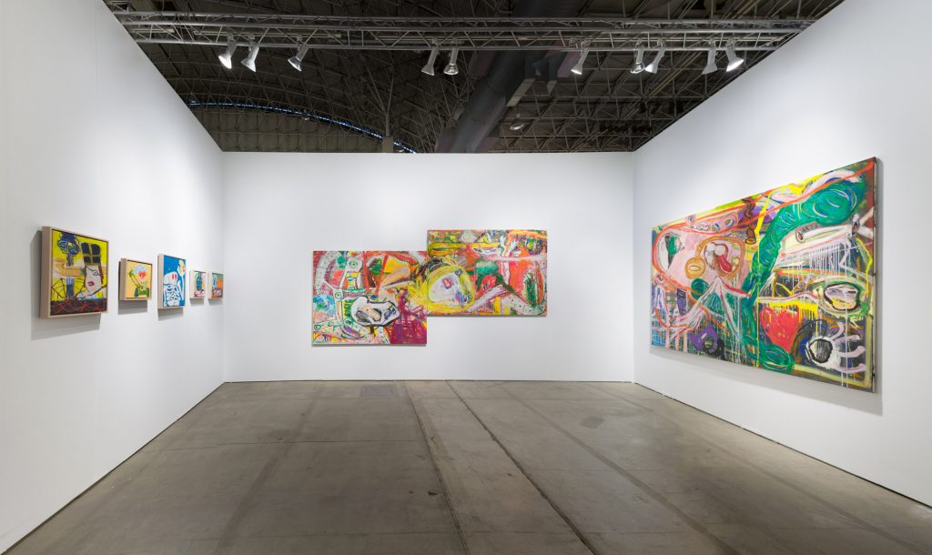 Installation view of Jupiter Contemporary's presentation of Yirui Jia's work at Expo Chicago (2023). Courtesy of the artist and Jupiter Contemporary, Miami Beach.