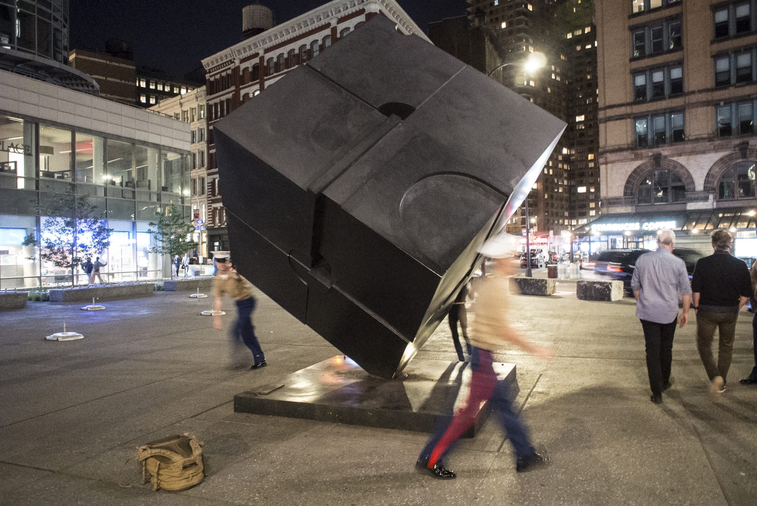 Bernard "Tony" Rosenthal, Alamo (1967), known as the Astor Place Cube. Photo by Bill Tompkins/Getty Images