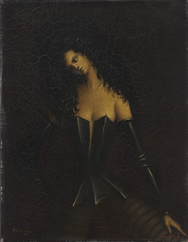 Leonor Fini Femme En Armure I (Woman in Armor I), 1938 Oil on canvas Photo Credit: The 31 Women Collection