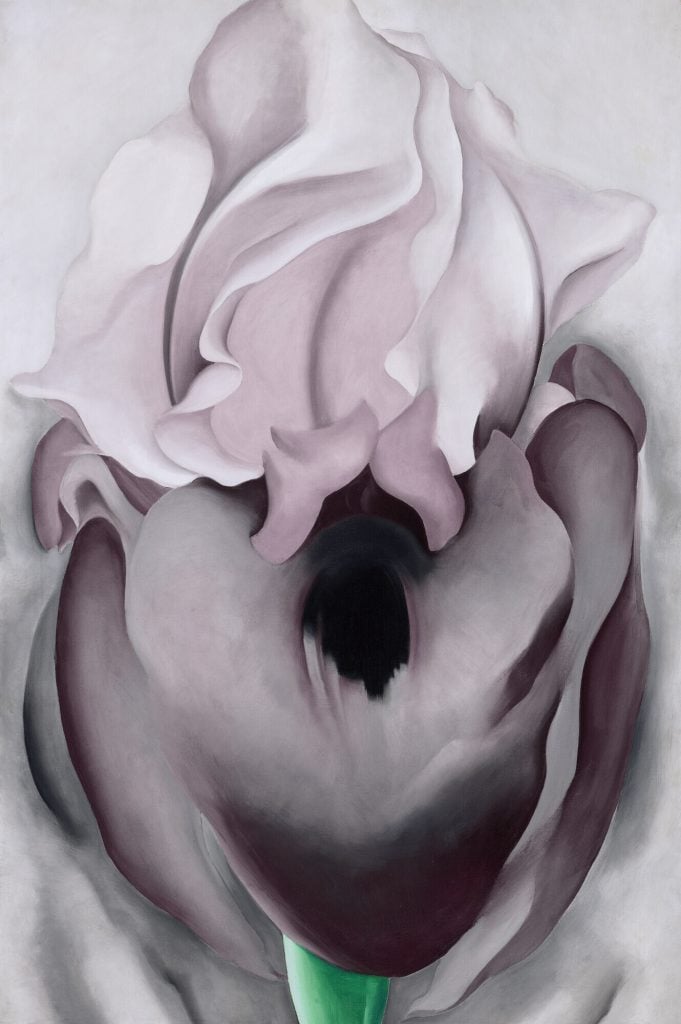 Georgia O'Keeffe, Black Iris VI (1936). Estimated at $5 million to $7 million, it sold for $21.1 million. © Christie’s Images Limited 2023.