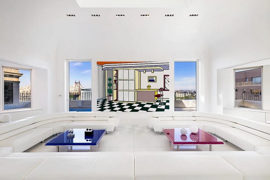 Lisa Perry's Pop art filled living room. 