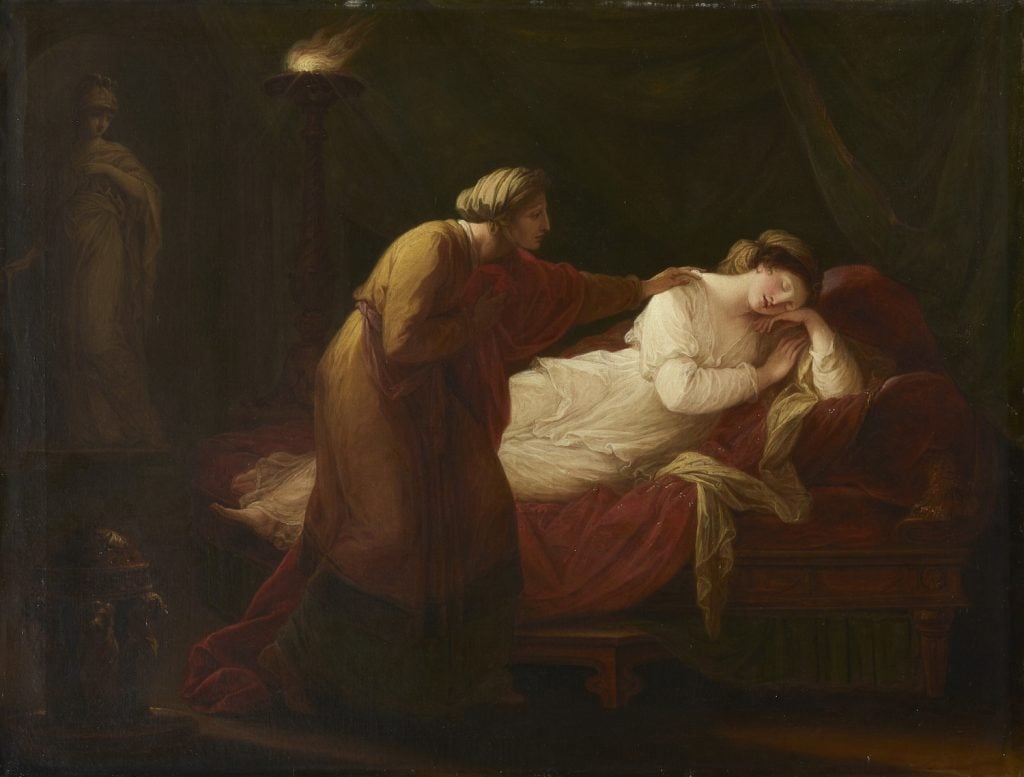 Angelica Kauffman and studio, Penelope awakened by Euryclea with the news of Ulysses' Return Image courtesy Christie's.