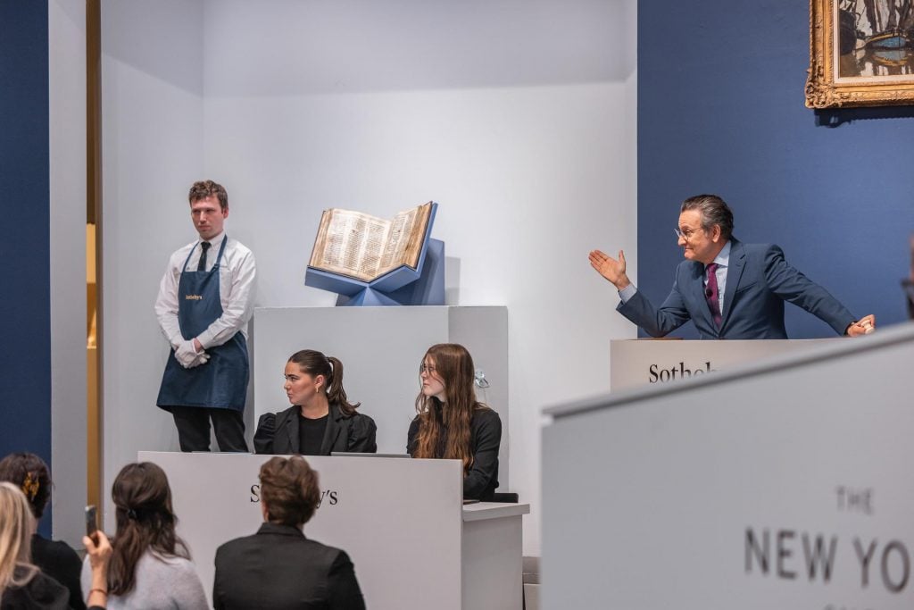 The Codex Sassoon auction. Photo courtesy of Sotheby's.