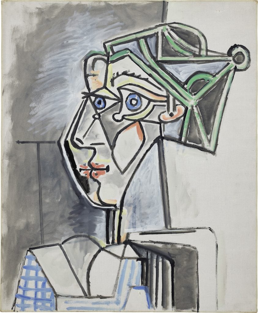 Pablo Picasso, <i>Tête de femme au chignon</i> (1952). Image courtesy Phillips.