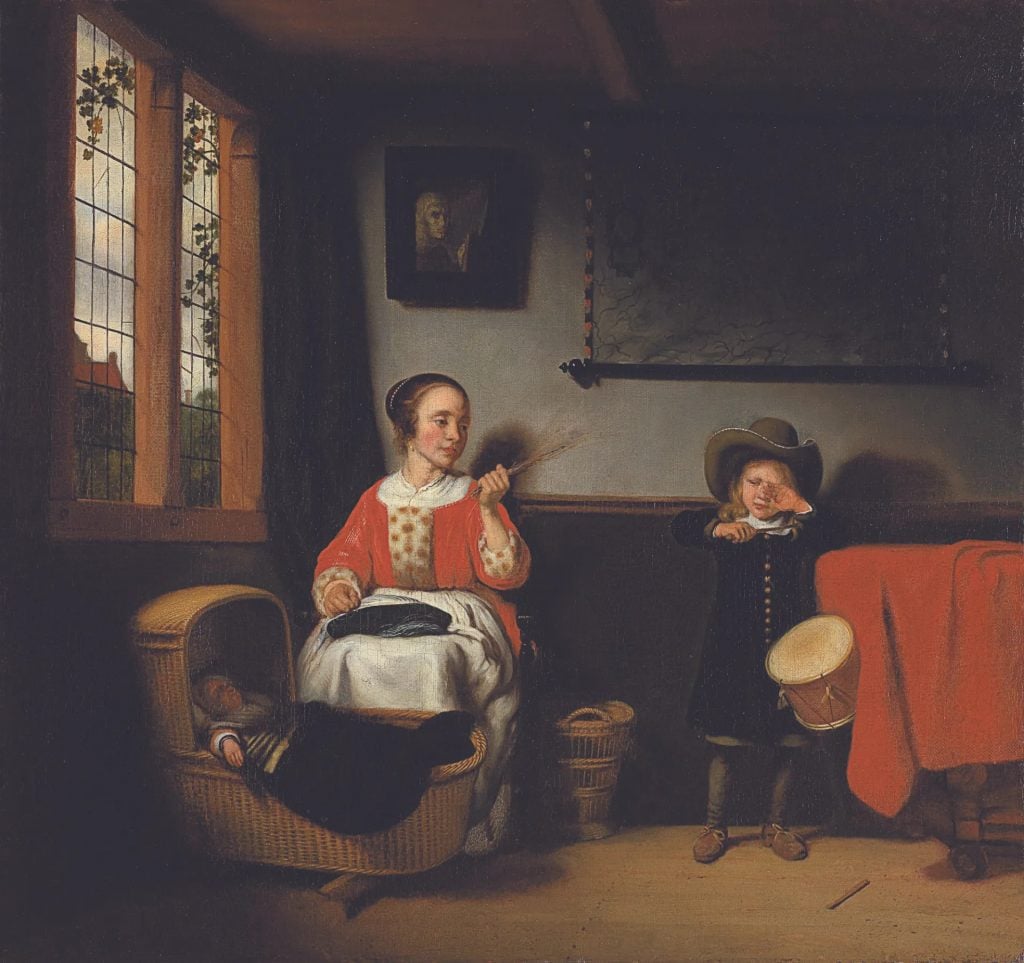 Nicolaes Maes, <em>The Naughty Drummer</em> (ca. 1655). Collection of the Thyssen Collection, Madrid. 