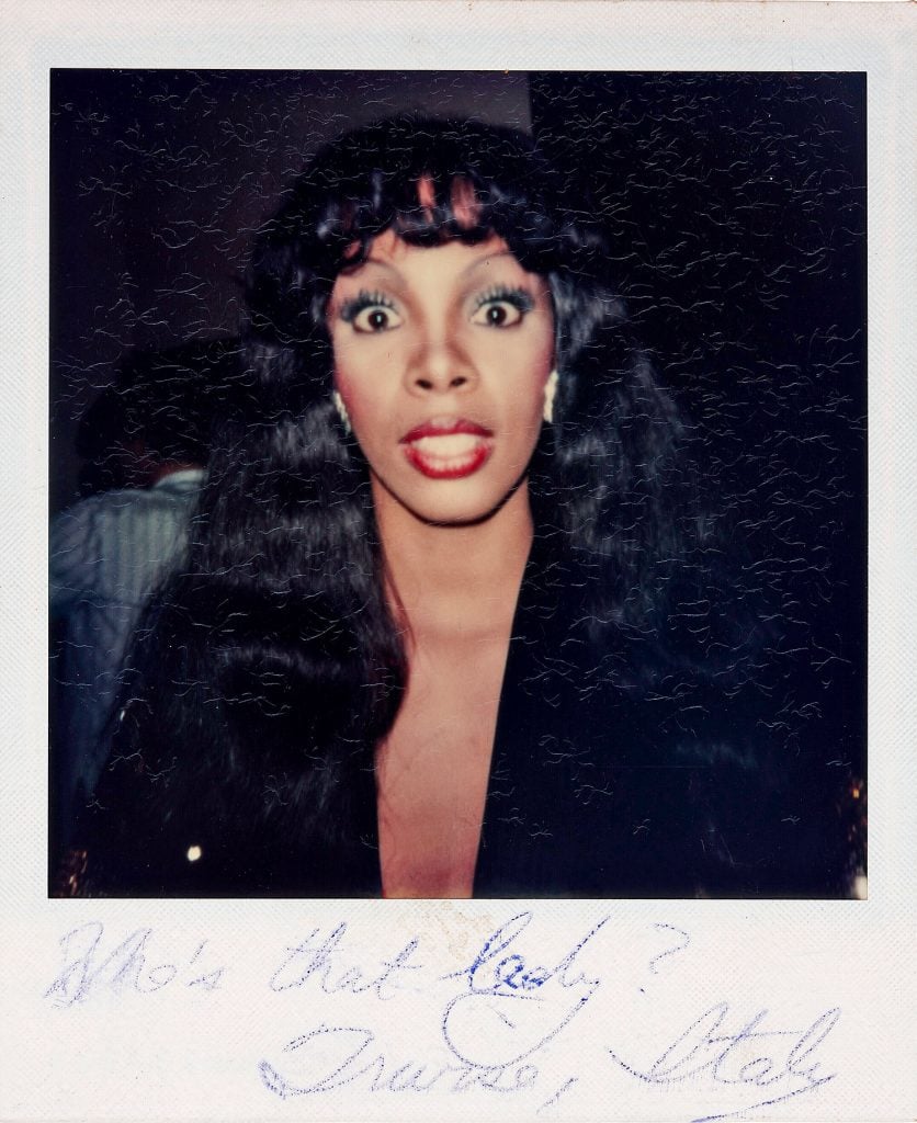 An inscribed Polaroid of Donna Summer, ca. May 1977. Courtesy of Christie's.