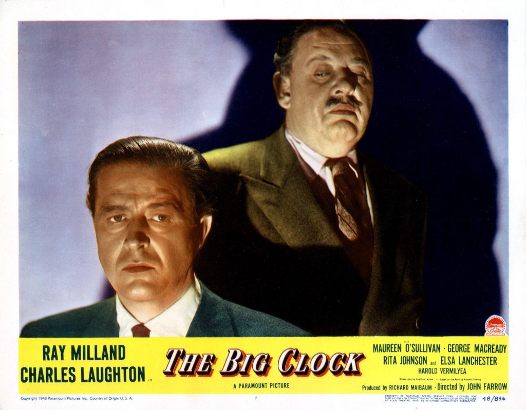 The Big Clock, poster, from left: Ray Milland, Charles Laughton