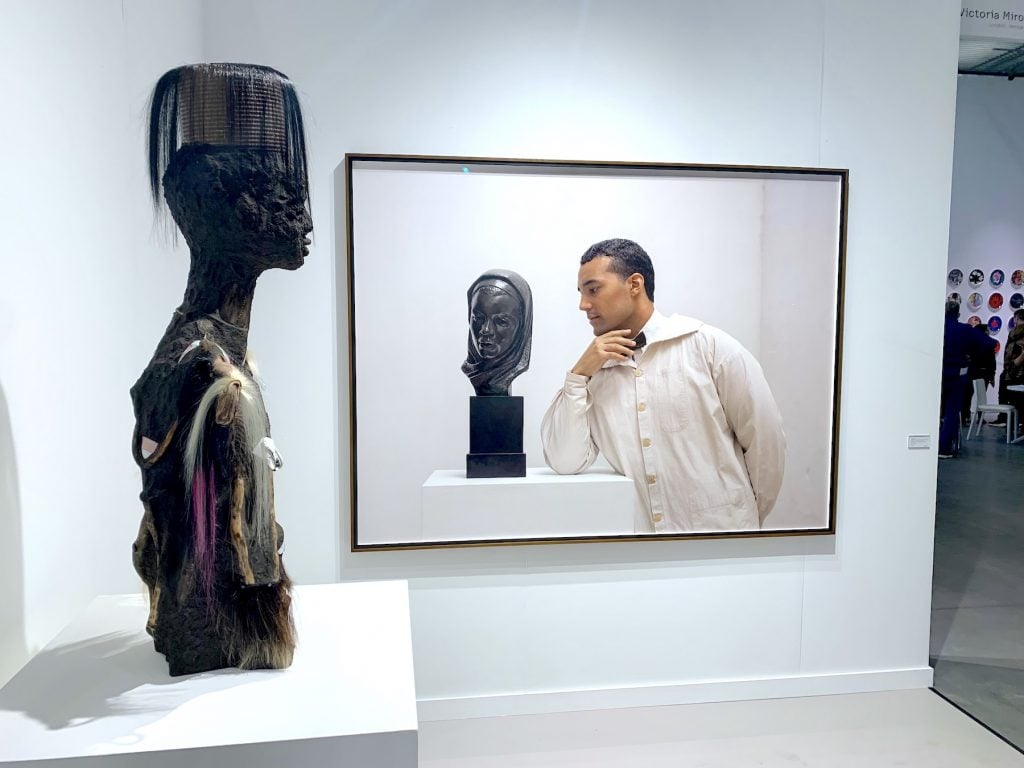 Wangechi Mutu, Grow the Tea, then Break the Cups (2021) and Isaac Julien, Black Madonna / New Negro Aesthetic (Once Again... Statues Never Die) (2022)