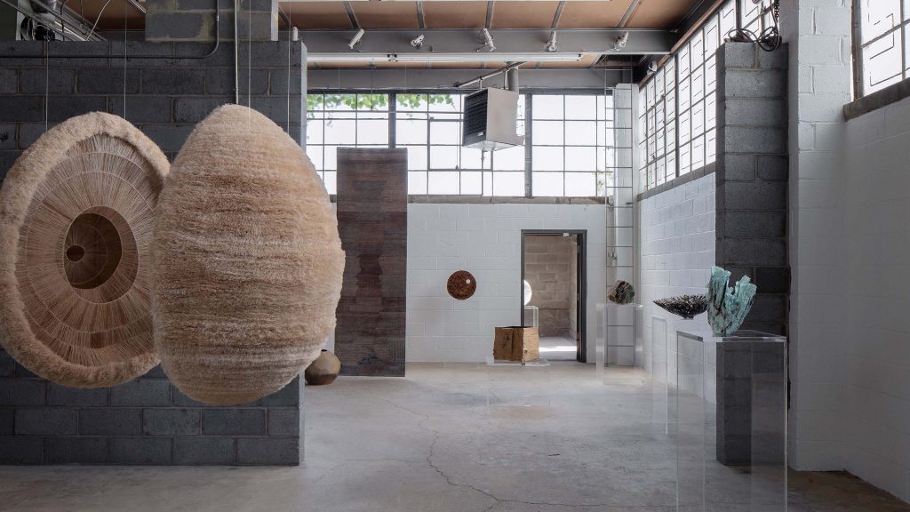 An installation view of the LOEWE Foundation Craft Prize submissions at the Noguchi Museum. Courtesy of Loewe. 