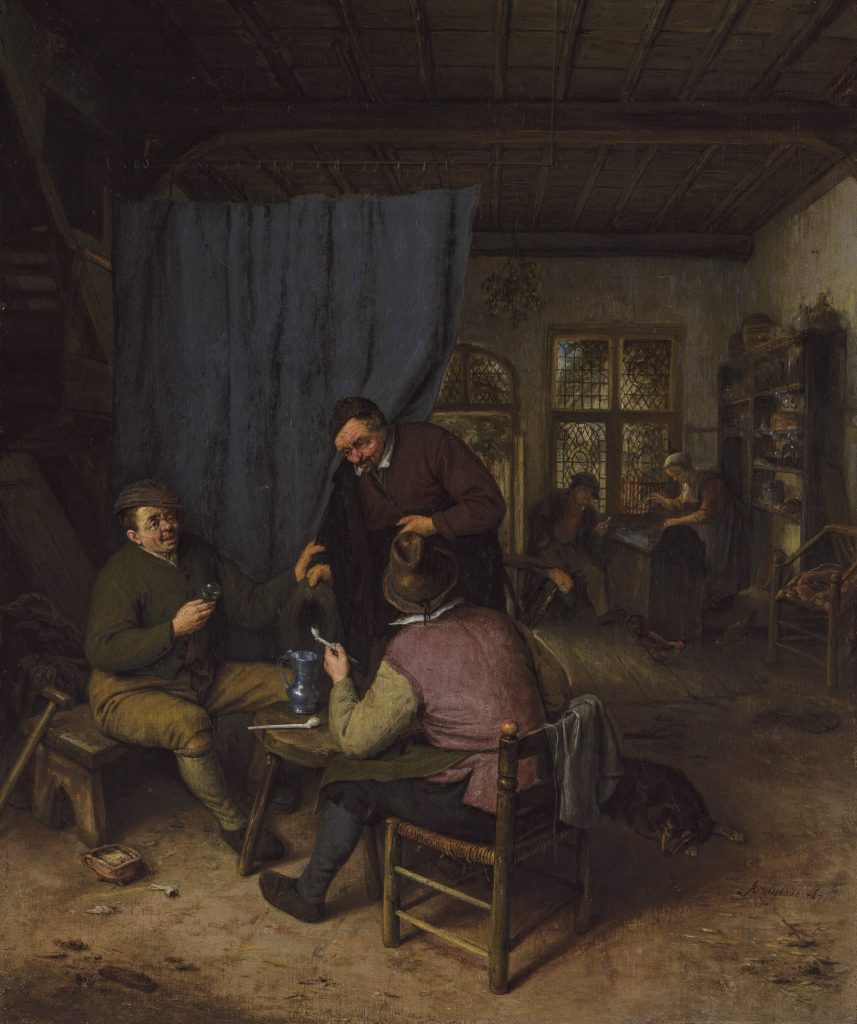 Adriaen van Ostade, Customers Conversing in a Tavern (1671).  Collection of the Museum of Fine Arts, Boston, promised gift of Susan and Matthew Weatherbie, in favor of the Center for Netherlandish Art.  Courtesy of the Boston Museum of Fine Arts.