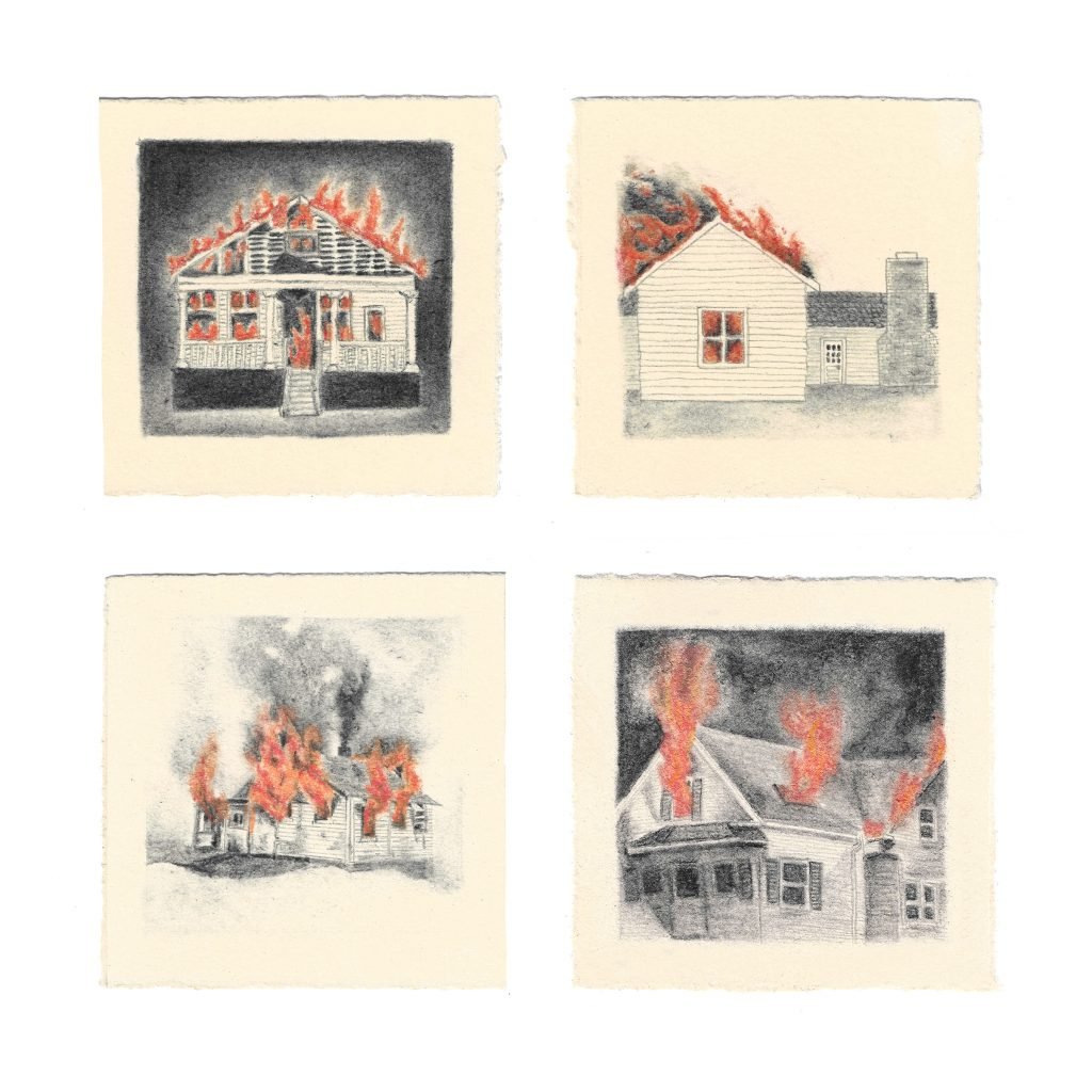 Cayla Blachman, fire (i), fire (ii), fire (iii), fire (iv). Photo courtesy of the Noguchi Museum.