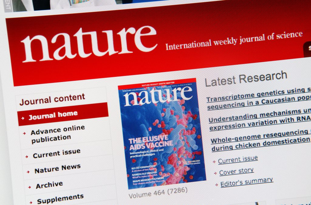 The homepage of Nature, March 17, 2010 Photo: Loic Venance/AFP via Getty Images.