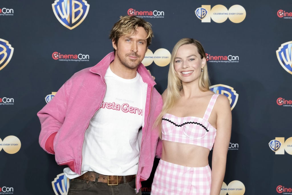 Ryan Gosling and Margo Robbie attend the red carpet promoting the upcoming film 