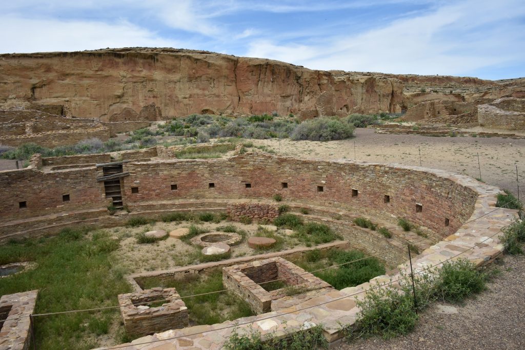The ruins of Chetro Ketl house built by Ancient Puebloan People is seen at Chaco Culture National Historical Park. Photo by Mladen Antonov/AFP via Getty Images.