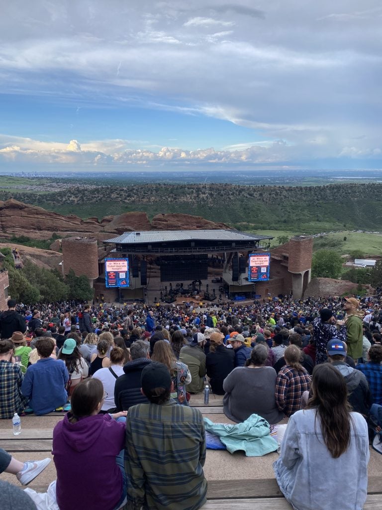 King Gizzard performing at Red Rocks Amphitheatre outside Denver. Photo by Sarah Cascone. 