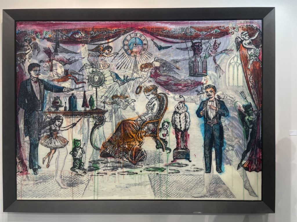 The Sigmar Polke consigned by Howard Rachofsky and unsold at $9 million but worth twice as much were it not for estate issues. Photo by Kenny Schachter.