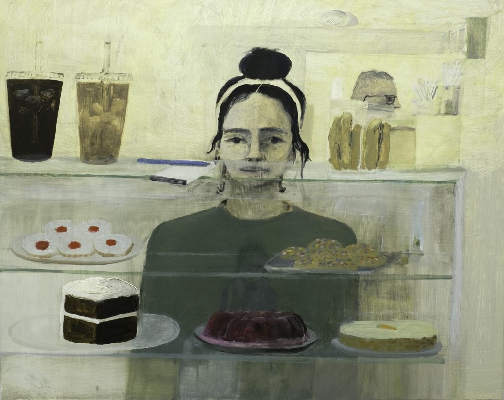 Aubrey Levinthal, Coffee Shop (Barista) (2022). Courtesy of Monya Rowe Gallery.