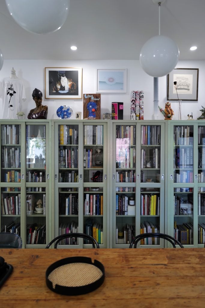 View of Hernan Bas's library. Courtesy of the artist.
