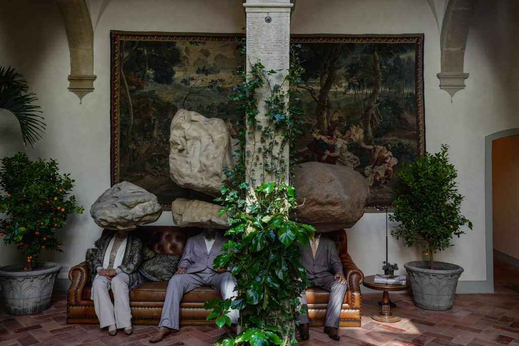 Belmond’s Villa San Michele in Florence featuring Sun Yuan and Peng Yu in situ, photo by Marco Valmarana, courtesy of Belmond and Galleria Continua.