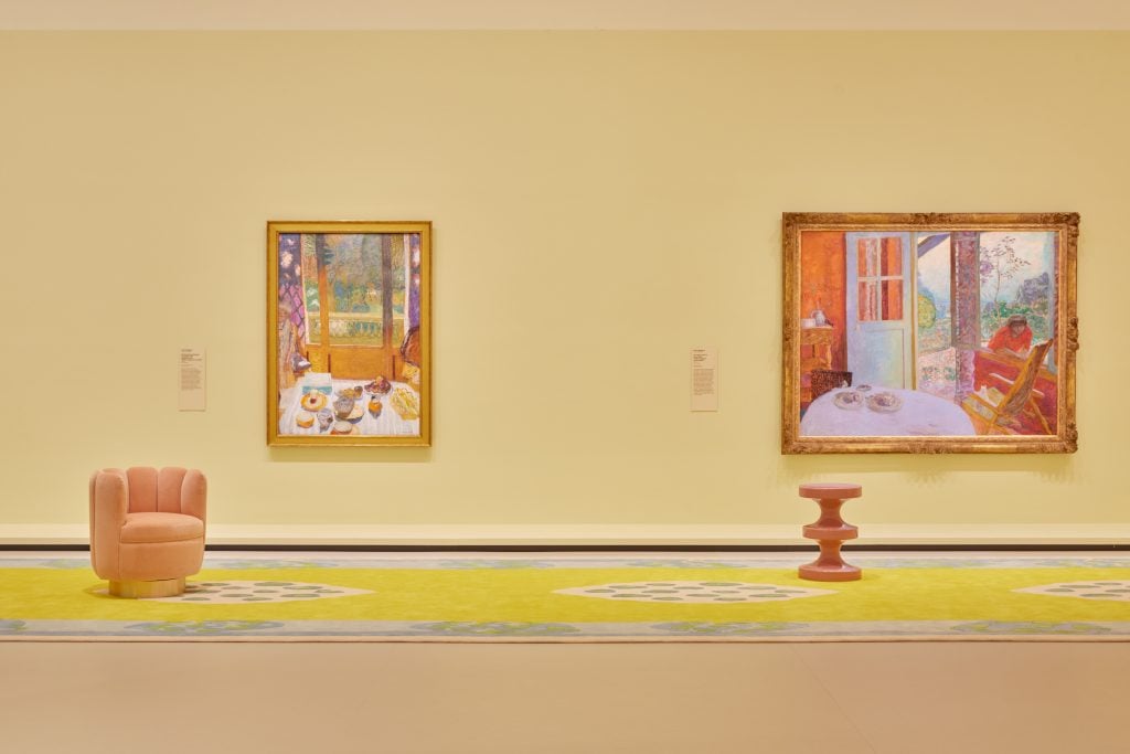 Installation view "Pierre Bonnard: Designed by India Mahdavi" 2023. Courtesy of the National Gallery of Victoria in Melbourne. Photo by Lillie Thompson.