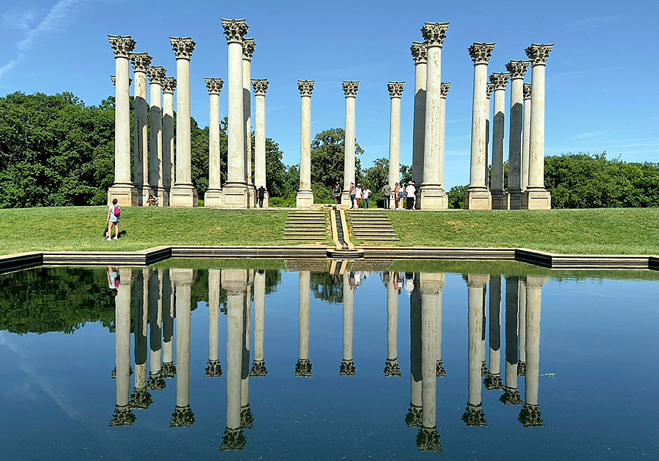 The National Capitol Columns at the United States National Arboretum in Washington, D.C. (Photo by Daniel SLIM / AFP) (Photo by DANIEL SLIM/AFP via Getty Images)