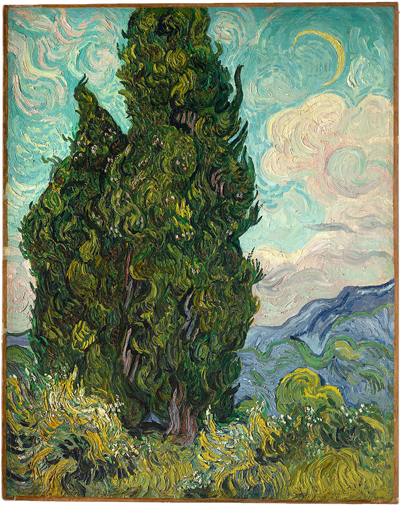 Vincent van Gogh, <em>Cypresses</em> (1889). Courtesy of the Metropolitan Museum of Art.