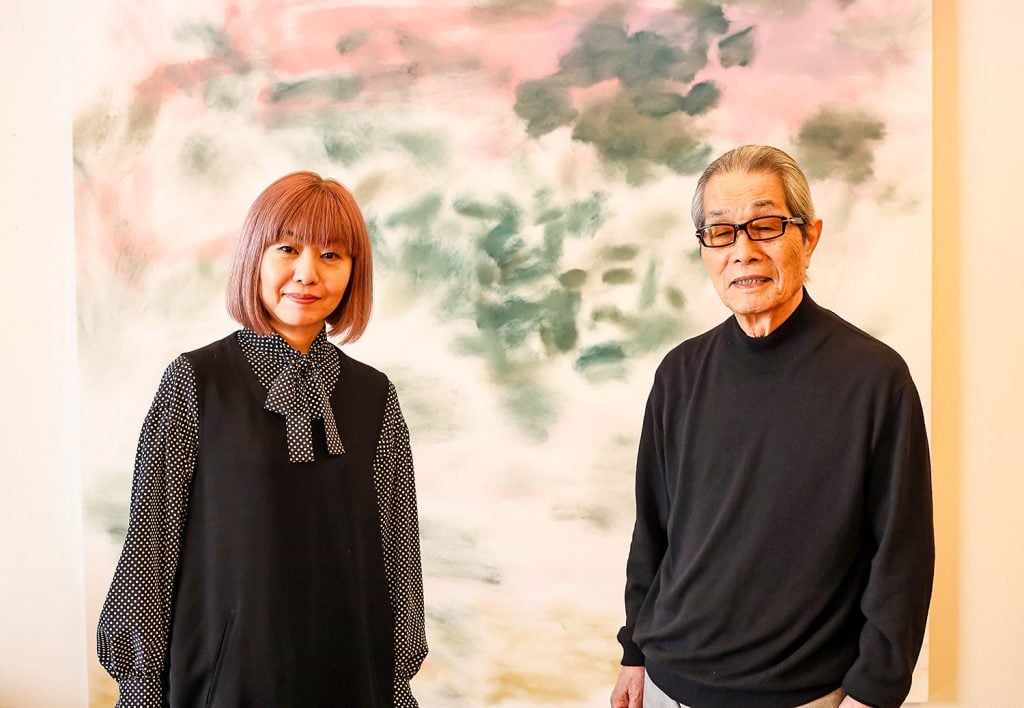 Miwa Taguchi and her father, Hiroshi Taguchi.
