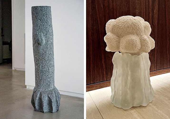 Two sculptures by Sachi Hasegawa. Courtesy of George Yabu and Glenn Pushelman.