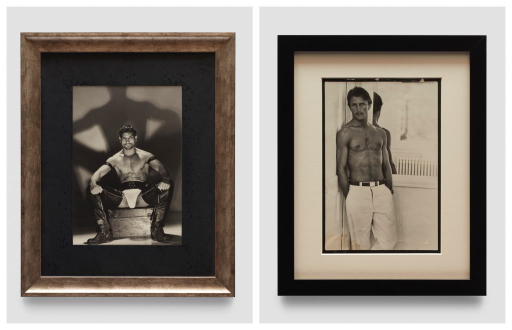 Untitled (commission for Honcho cover) (1996) and Bruce Weber, Untitled (Durk Dehner), 1976. Courtesy of Tom of Finland Foundation. 