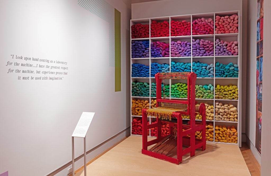 Installation photo of "A Dark, A Light, A Bright: The Designs of Dorothy Liebes" at the Cooper Hewitt, New York. Photo by Matt Flynn, ©Smithsonian Institution.