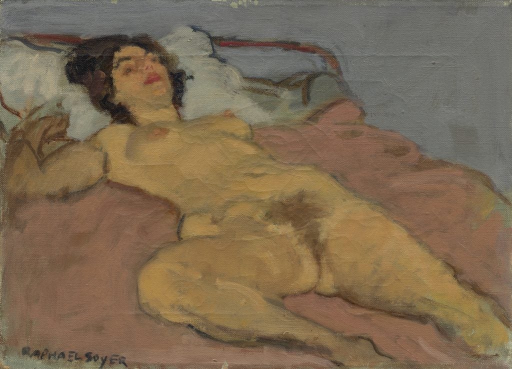 Raphael Soyer, Nude Reclining in Bed (1945). Courtesy of Ethan James Green.