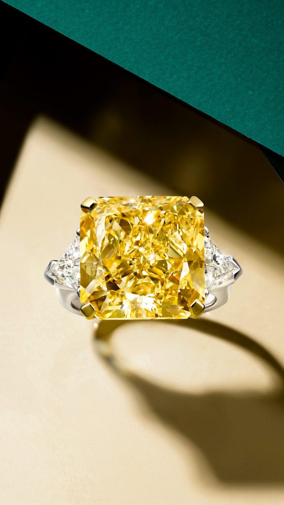 Fancy Vivid Yellow Pear Halo Diamond Ring, SKU 601164 (0.95Ct TW)