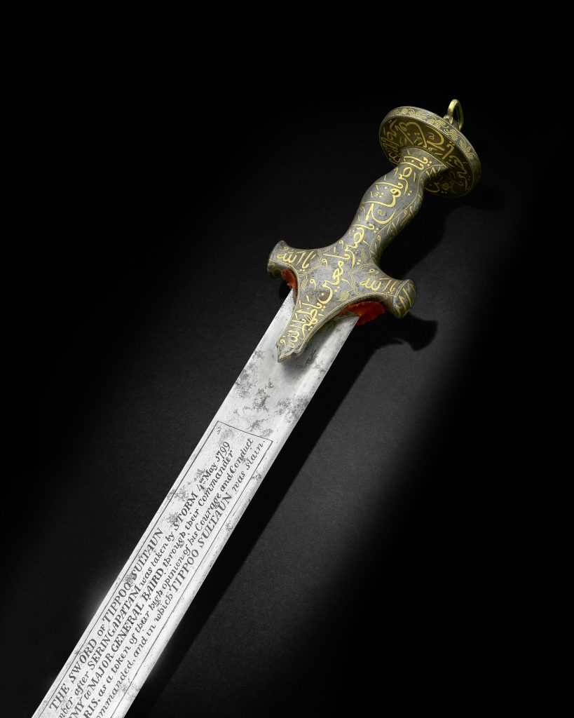 _The Bedchamber Sword of Tipu Sultan (reg. 1782-1799), a fine gold-koftgari-hilted steel sword (sukhela) India, 18th Century image 11