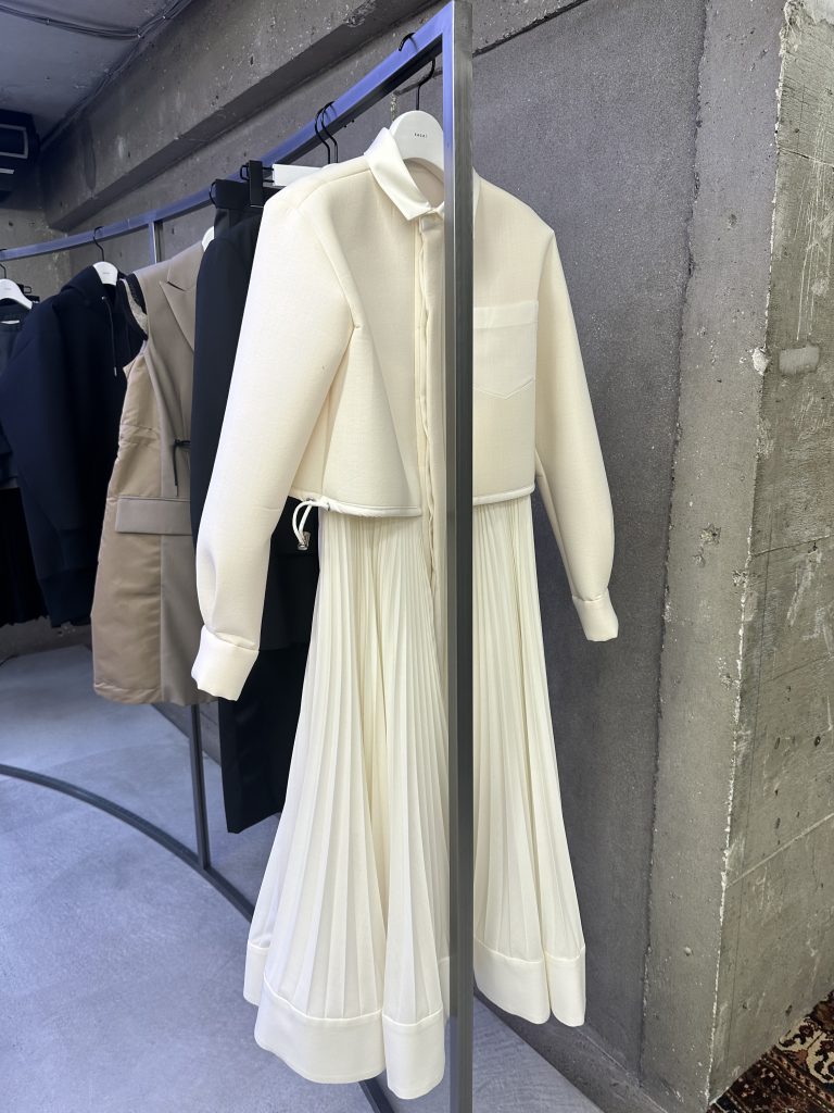White dress from Sacai. Photo by Pearl Lam.