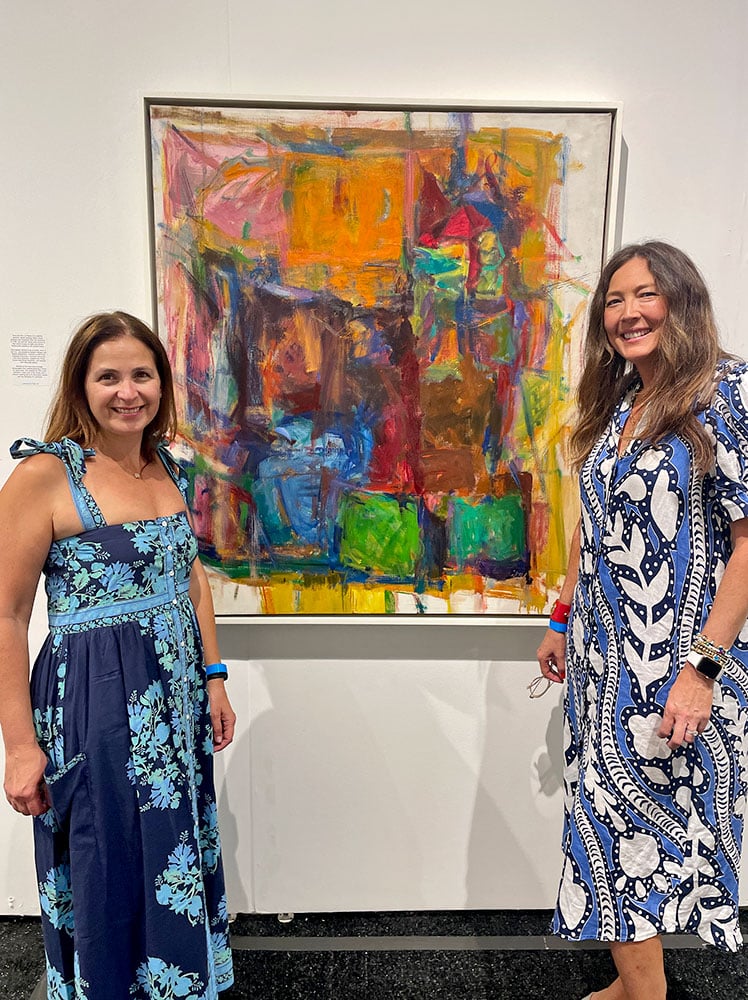 Heidi Lee Komaromi and Jennifer Rubenstein in front of a work by Diana Kurz. Courtesy of Heidi Lee Komaromi.
