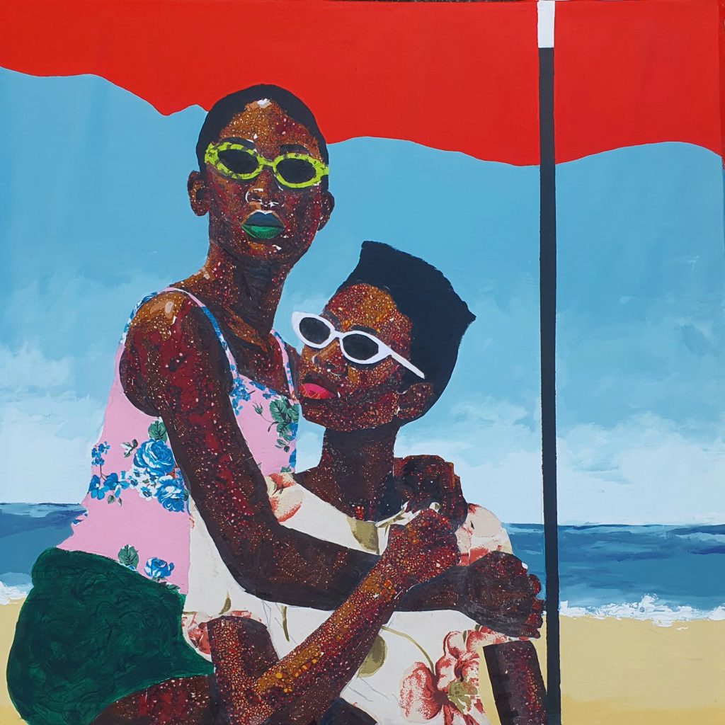 Bola Obatuyi, Sisters Are Soul Mates (2023). Courtesy of Constance and Sons Gallery, Ibadan, Nigeria.