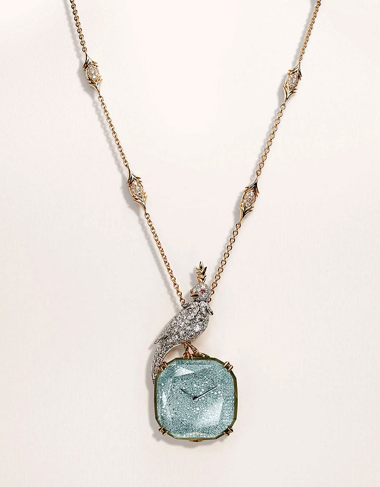 Tiffany & Co., Bird on a Rock Mechanical Pendant (estimate: $391,000–$558,000). Courtesy of Only Watch.