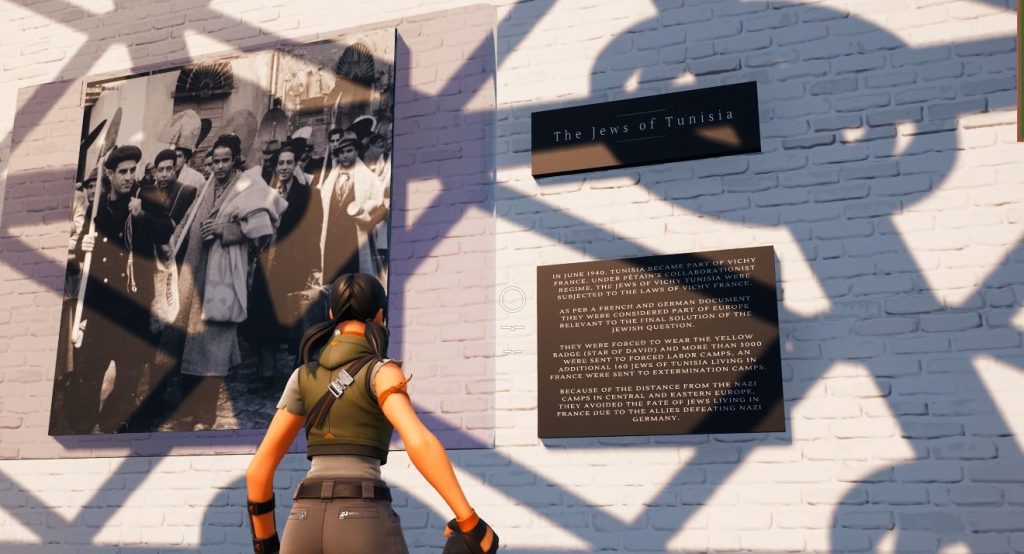 Luc Bernard's the Voices of the Forgotten Museum in Fortnite, which aims to educate players about the Holocaust. Screen capture courtesy of Luc Bernard.