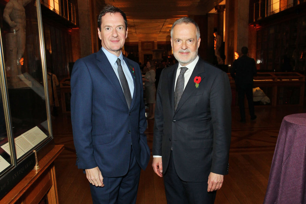 George Osborne and Hartwig Fischer attend the British Museum trustees dinner at the British Museum on November 1, 2022 in London, England. Photo by David M. Benett/Getty Images for the British Museum.