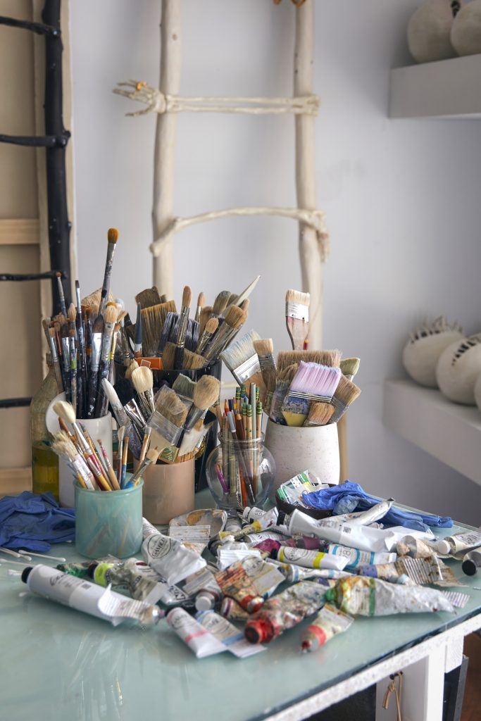Krista Louise Smith's tools in her studio, 2023. Courtesy of the artist. 